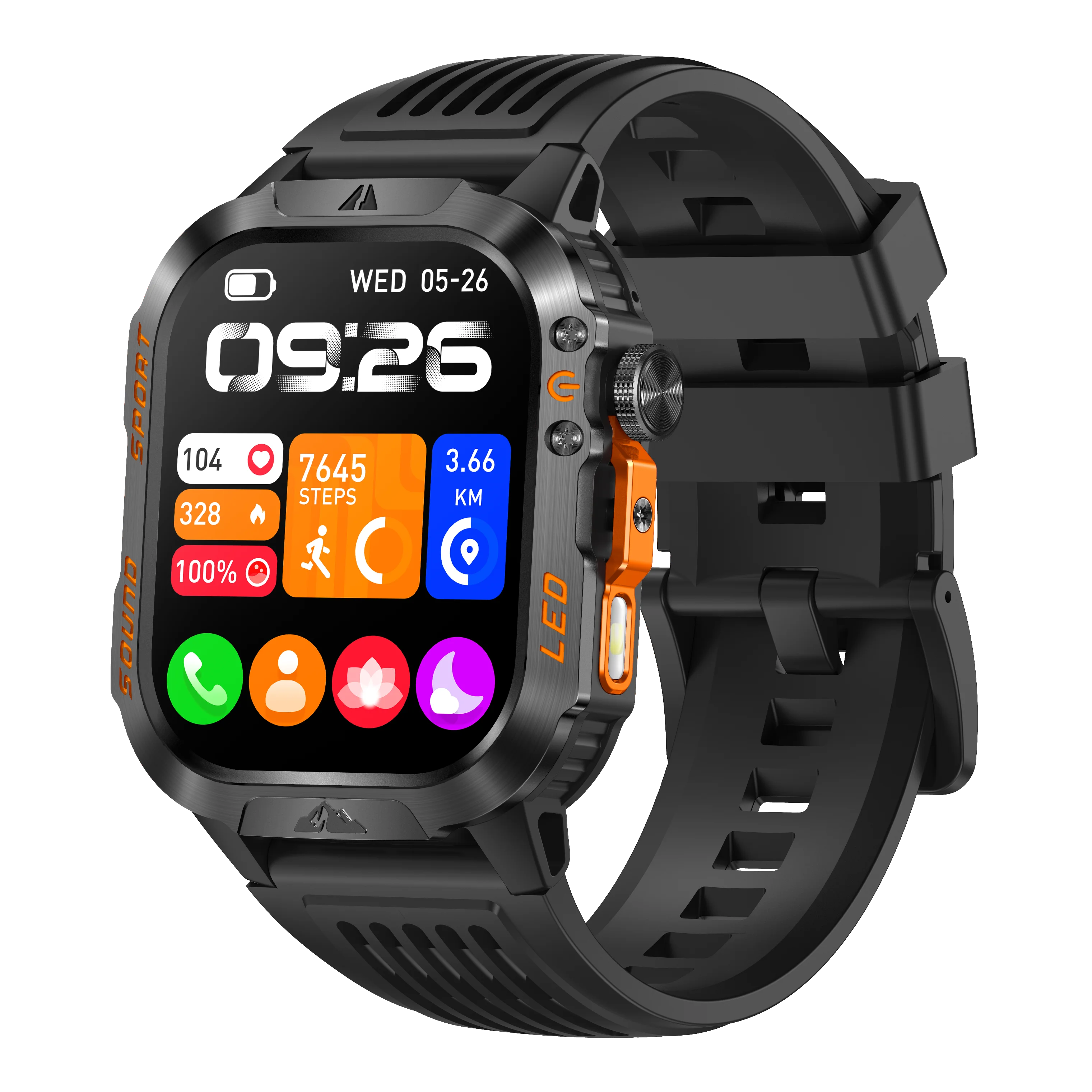 New Smart Bracelet Watch Bluetooth Call Heart Rate Blood Oxygen Pressure Weather Phyiological Cycle Sports Tracker