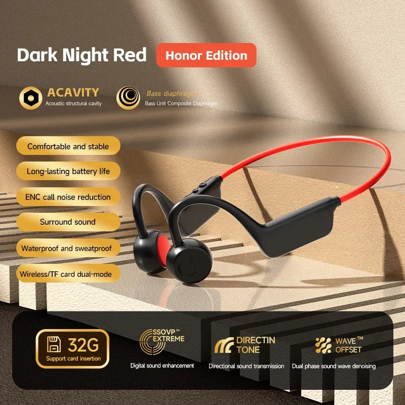 Bone Conduction Headset Wireless Swimming Sports Headphone IPX8 Bluetooth 5.4 With Mic Waterproof Exercise Fitness 2026 NEW