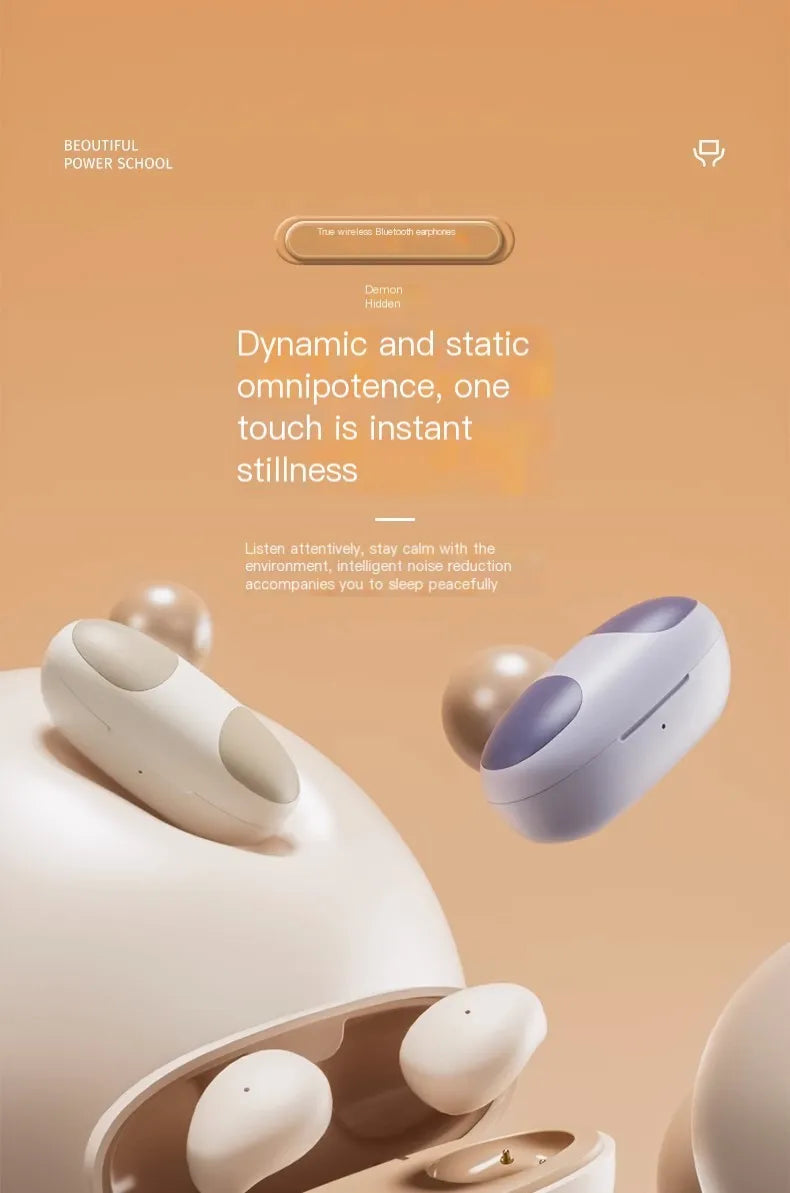 Invisible Mini Earphone Wireless Bluetooth 5.3 Noise Cancellation Painless Sleep Earphone TWS Lightweight Hifi Sports Headphone