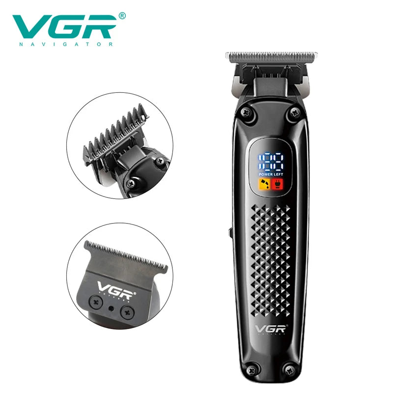 Original VGR Cordless Professional Hair Trimmer For Men Beard Trimmer USB Electric Hair Clipper Edge Razor Hair Cutter Machine