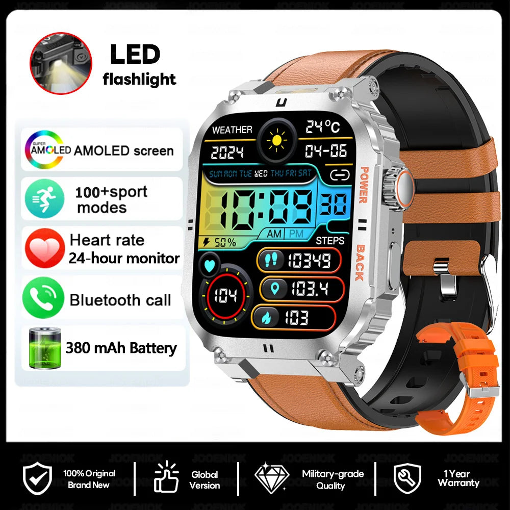 Outdoor Military Smartwatch Men GPS Sports Android iOS 1.91-inch Touch Screen Bluetooth Call Waterproof Smart Watch Android IOS