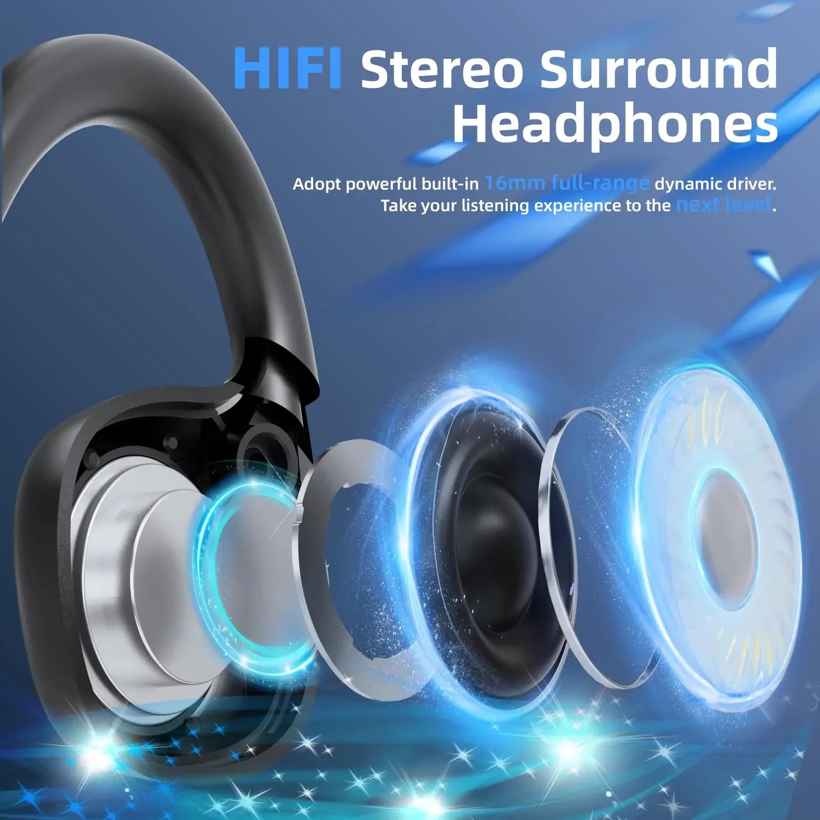 Wireless Bone Conduction Earphones Bluetooth 5.3 Sports Headphones Ear Hook Headsets for Running Driving